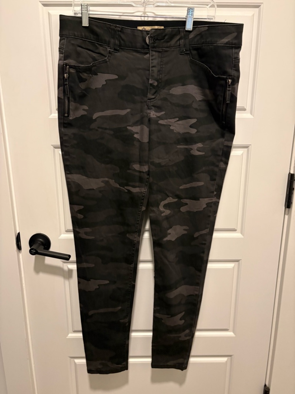 Democracy Gray Cargo-Style Pants with Subtle Camo Detail